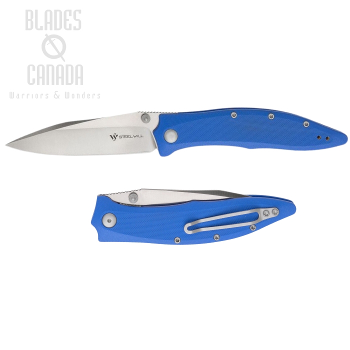Steel Will Gienah Folding Knife, D2 Satin, G10 Blue, F53-13